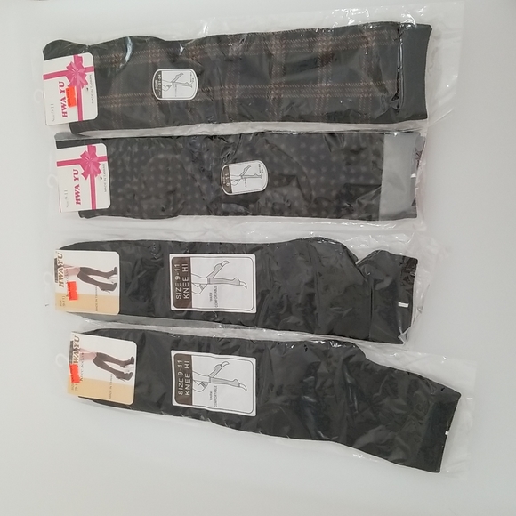 Lot of 4 Hwa Yu  Knee HI Socks - Picture 1 of 5